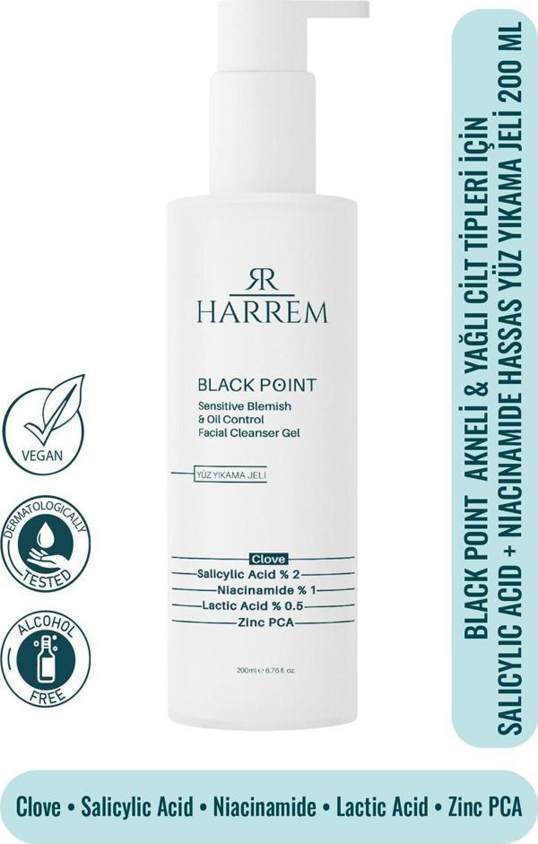 Akneli&Yağlı Cilt Tipleri için Saliyclic Acid+Niacinamide Hassas Yüz Yıkama Jeli 200 ML Black P.int - Image 1