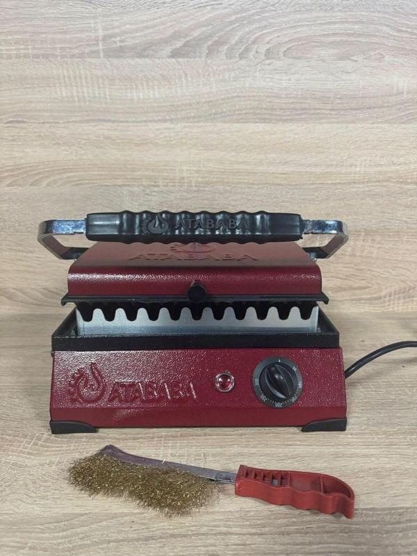 Atababa Ultra Plus Organik Demir Döküm Bordo Izgara & Tost Makinesı Izgara Aparatlı,Fırçalı 30X23 Cm Uyumlu - Image 1