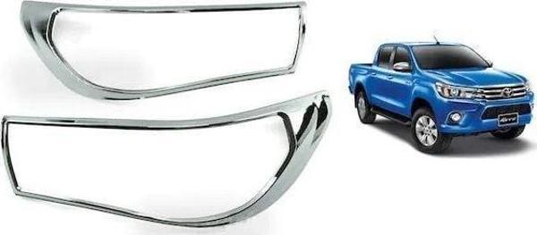 Toyota Hilux Uyumlu 2016 Sonrası Far Çerçevesi ABS Krom - Image 1