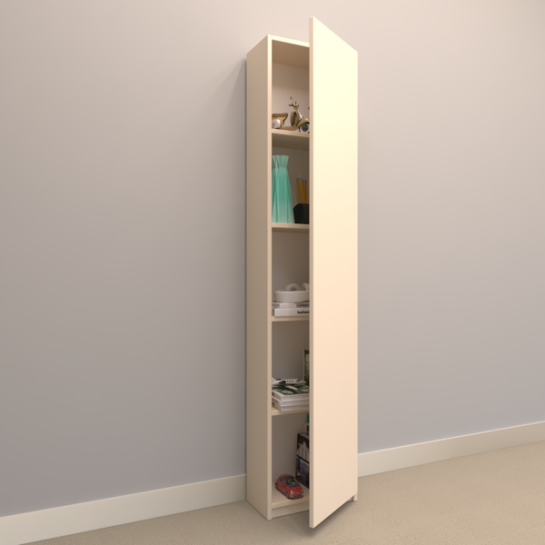 ASYA SUNTALAM KİTAPLIK  ( 40 x 180 cm ) - KAPAKLI KREM ( MAT ) - Image 1