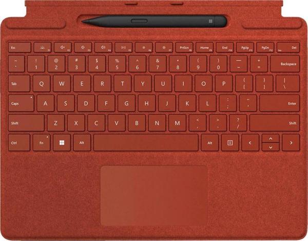 Microsoft Surface Pro 8, 9 ve Pro X Uyumlu Q US İngilizce Klavye ile Slim Pen 2 – Kırmızı (Klavye+Kalem) - Image 1