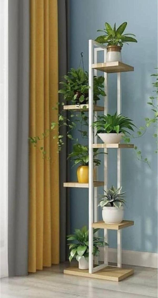 Adımshops Çiçeklik, 6 Bölmeli Sehpa,Saksılık,Raf 38X122 Cm - Image 1