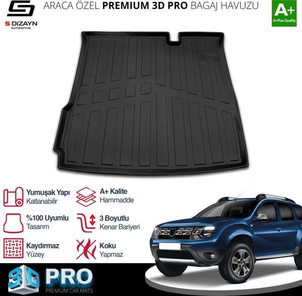 S-Dizayn Dacia Duster 4X2 3D Pro Bagaj Havuzu 2018-2022 A+ Kalite - Image 1
