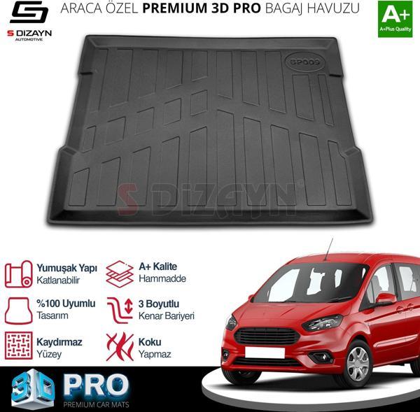 S-Dizayn Ford Courier 3D Pro Bagaj Havuzu 2014-2024 A+ Kalite - Image 1
