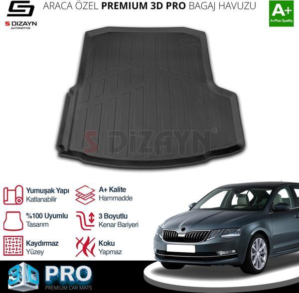 S-Dizayn Skoda Octavia 3D Pro Bagaj Havuzu 2013-2020 A+ Kalite - Image 1
