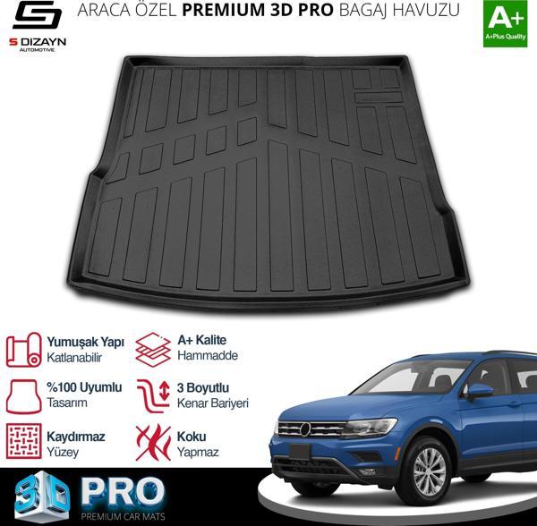 S-Dizayn VW Tiguan 3D Pro Bagaj Havuzu 2016-2023 A+ Kalite - Image 1