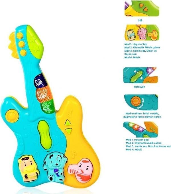 Nessiworld JLG-855-36A IŞIKLI VE MÜZİKLİ GİTAR BEBEK -VRD - Image 1