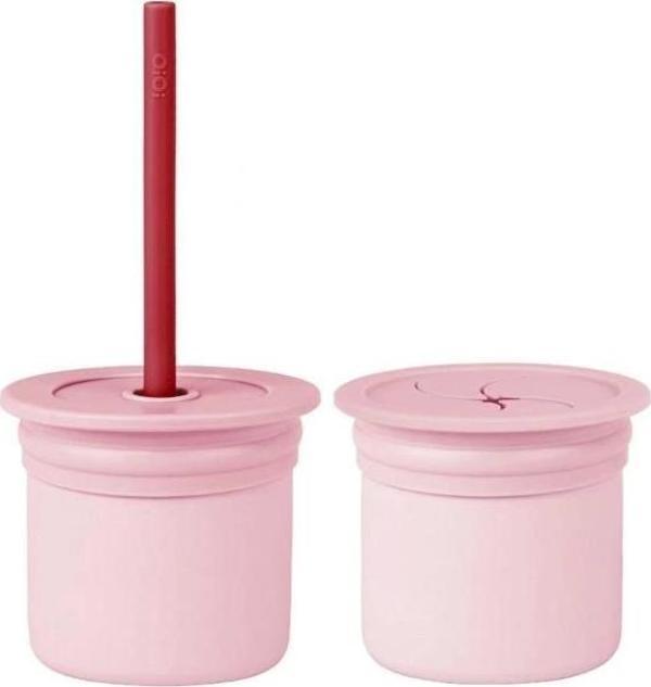 Nessiworld OiOi Ham+Hüp Pipetli Silikon Bardak Seti Pinky Pink / Velvet Rose - Image 1