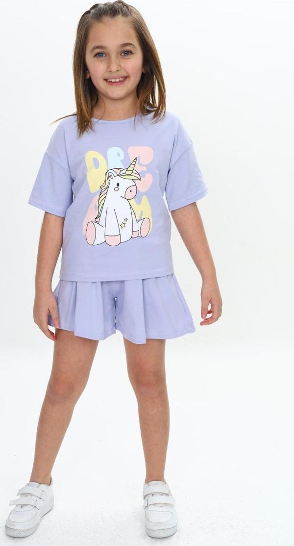 Toontoy Kız Çocuk Ponny Baskılı Şortlu Takım - Image 1