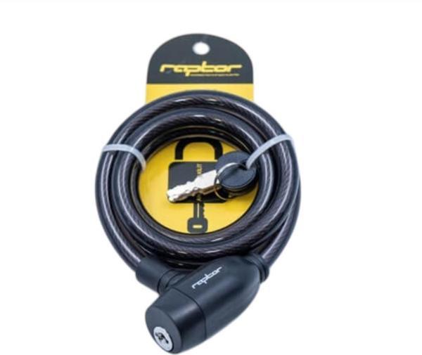 Raptor Bisiklet Anahtarlı Kilit 120cm - 12mm Kalınlık - Image 1