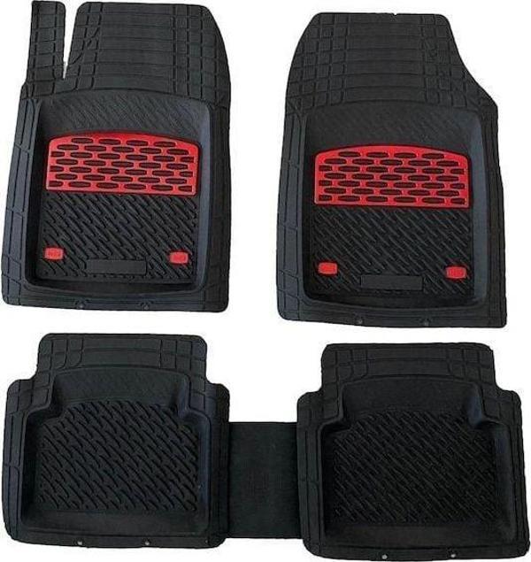 Safir Skoda Uyumlu Karoq Havuzlu Universal Paspas Krom Kırmızı Parça - Image 1