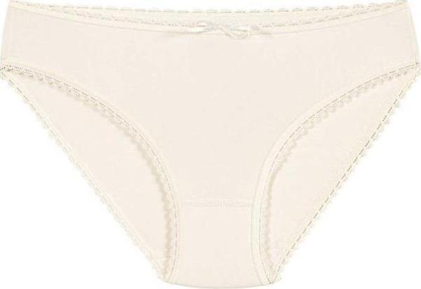 12 Adet Yıldız Bayan Modal Dantelli Bikini Külot Ekru 3902 - Image 1