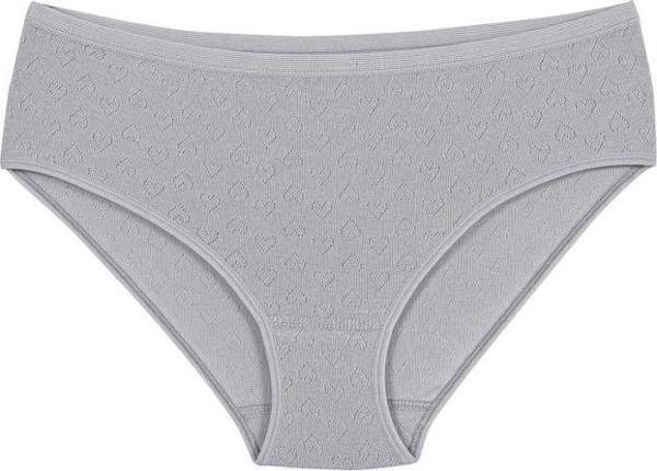 6 Adet Yıldız Bayan Ribana Kalpli Bato Külot Gri 3589 - Image 1