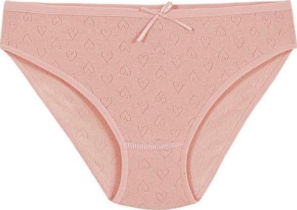 12 Adet Yıldız Bayan Ribana Kalpli Bikini Külot Pudra 3573 - Image 1