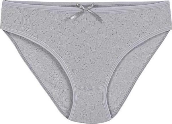 12 Adet Yıldız Bayan Ribana Kalpli Bikini Külot Gri 3574 - Image 1