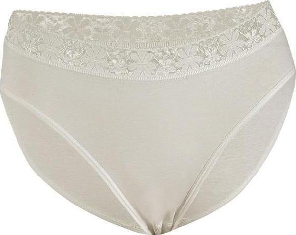 12 Adet Yıldız Bayan Likralı Beli Dantelli Bikini Külot Ekru 3523 - Image 1