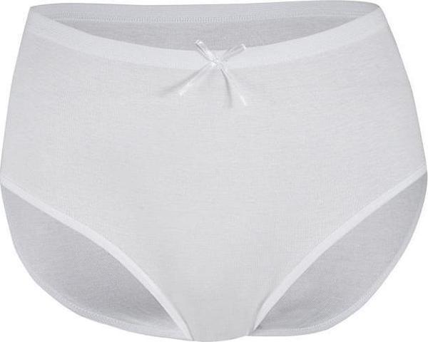 12 Adet Yıldız Bayan Modal Ribana Yüksek Bel Külot Beyaz 3805 - Image 1