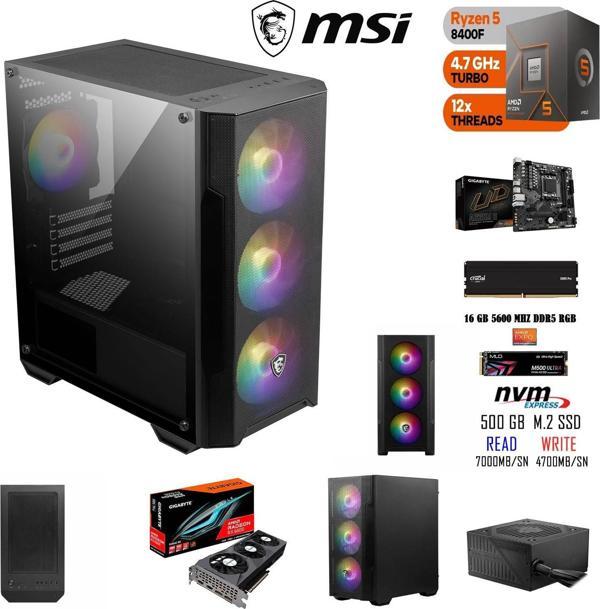 AMD RYZEN 5 8400F 16 GB 500 GB SSD RX 6600 GAMİNG PC - Image 1