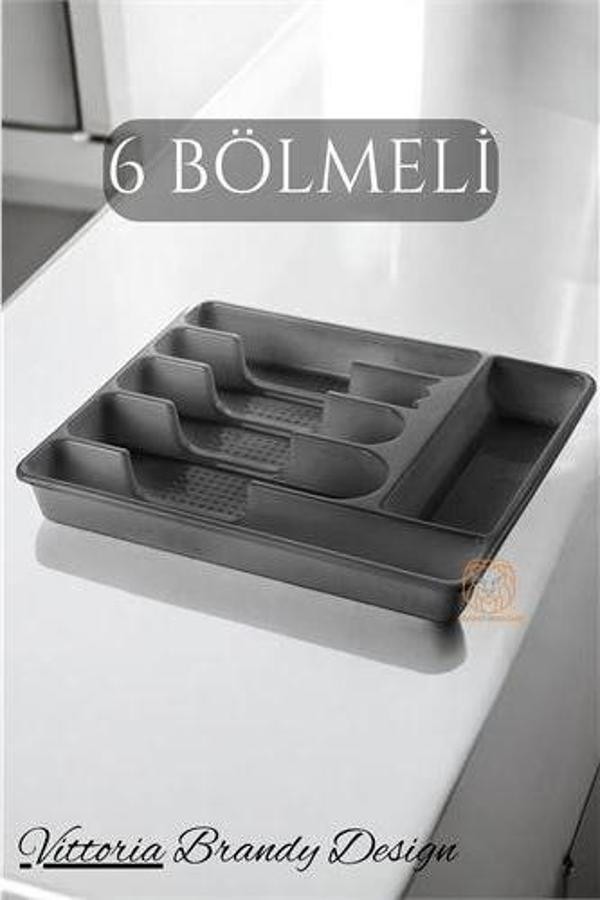 ModaCar Çekmece İçi Kaşıklık Kepçelik 6 Gözlü GRİ - Image 1
