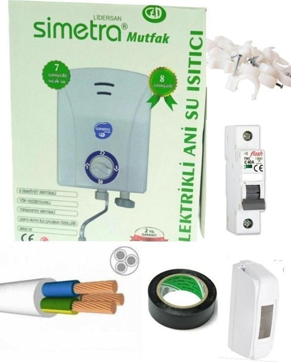 Mutfak Tipi Şofben 10 Mt Kablolu Orjınal Tam Takım Set ( Montaj Hariç ) - Image 1