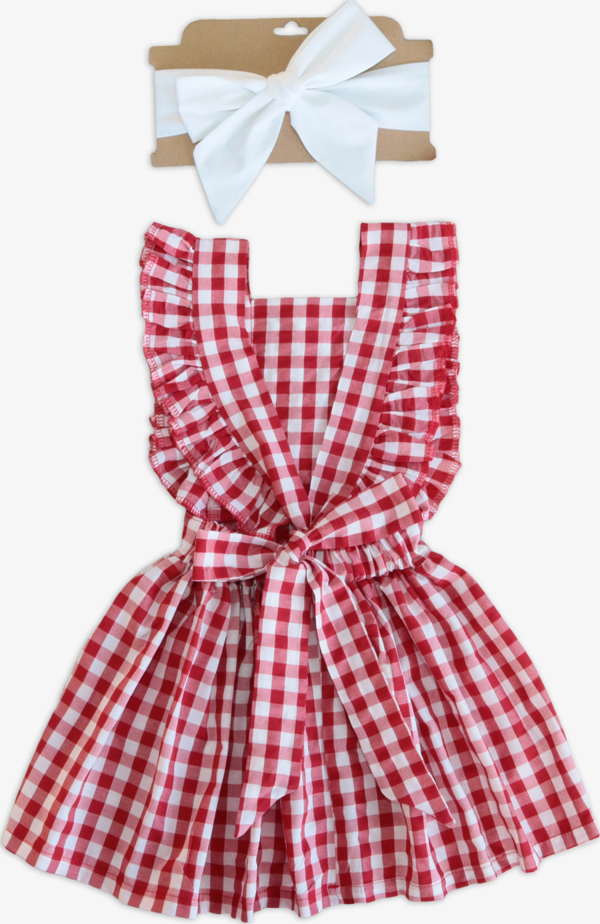 Kız Çocuk Violetta Elbise Bandana Takım /Kırmızı  - Image 1