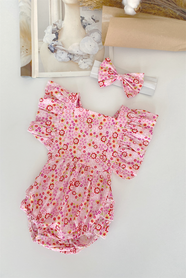 Pembe Çiçekli Salopet - Image 1