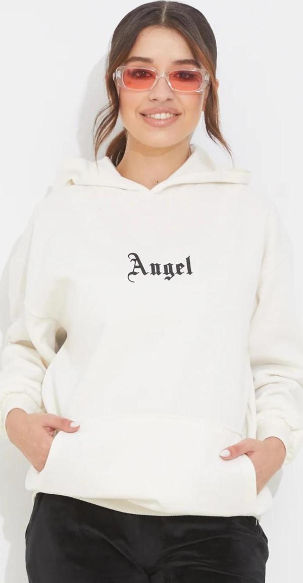 Go Veform Baskılı Kapüşonlu Kadın Sweatshirt Ekru ZN5002 - Image 1