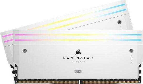 CORSAIR DOMINATOR TITANIUM WHITE RGB 32GB (2x16GB) 7200Mhz CL34 DDR5 INTEL XMP Ram-CMP32GX5M2X7200C34W - Image 1