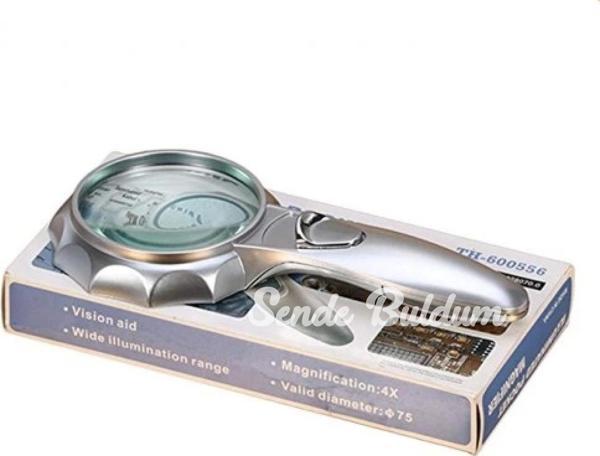 4x 6 Led Işık Aydınlatma 75mm Optik Lens El Büyüteç - Image 1