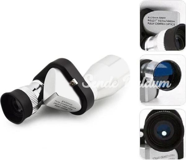 8x20 Tekli Dürbün Monoküler Mini Dürbün Kırmızı Camlı Avuç Içi Dürbünü - Image 1