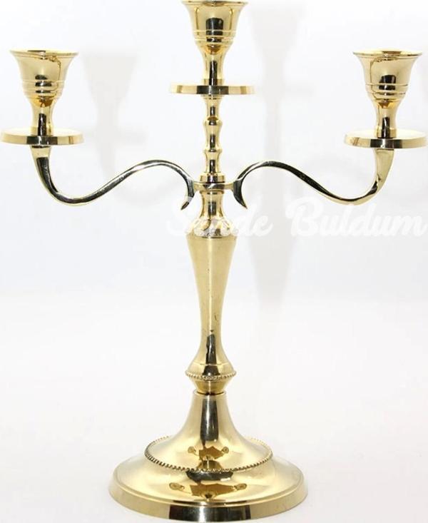 Pirinç 3lü Şamdan 4612 - Image 1