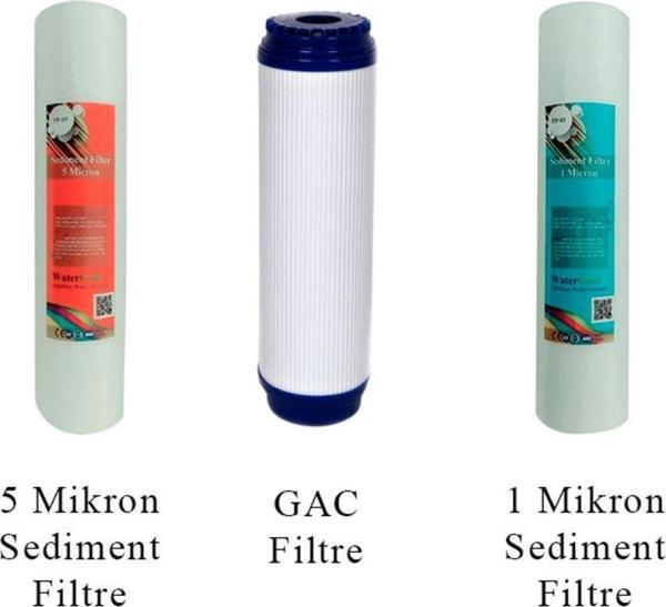 Watergold Açık Kasa Üçlü (3'Lü) Ekonomik Filtre Seti (Sediment 5 Mic-Gac-Sediment 1 Mic) - Image 1