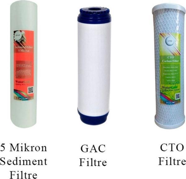 Watergold Açık Kasa Üçlü (3'Lü) Ekonomik Filtre Seti (Sediment-Gac-Cto) - Image 1
