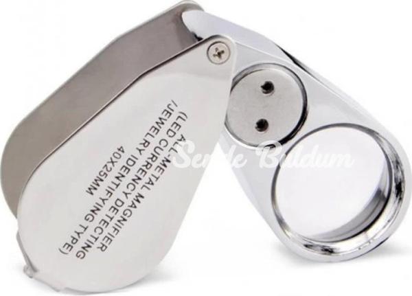 Kontrol Için Özel Kutulu Metal Işıklı Lup 40x25 - Image 1