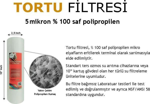 Watergold Su Arıtma Cihazı 5 Micron Sediment Tortu Filtre Kartuşu 10 Inç - Image 1
