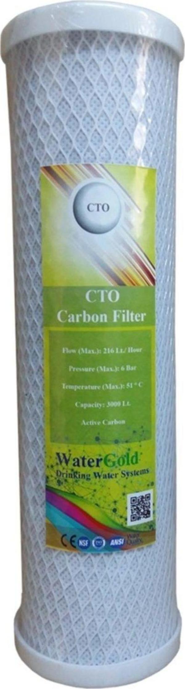 Watergold Su Arıtma Cihazı Blok Aktif Karbon Filtre Kartuşu 10" - Image 1