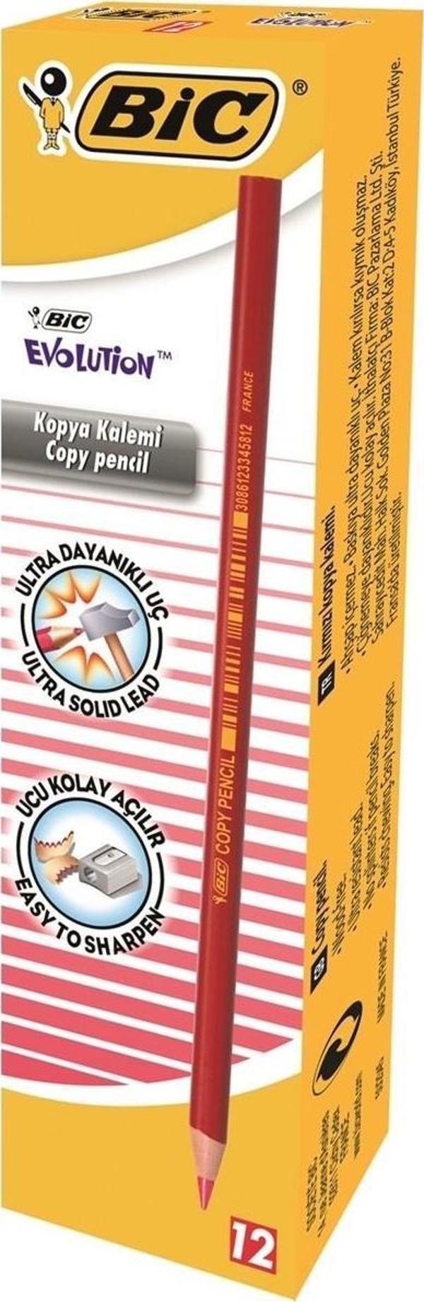 Bic Evolution Kırmızı Kopya Kalemi 12'li Kutu - Image 1