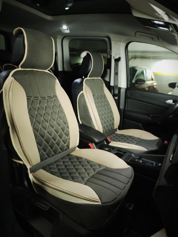 Skoda Yeti Lüx Oto Koltuk Minderi Ön Arka 5'li Set ELEGANCE Serisi KOYU BEJ - Image 1