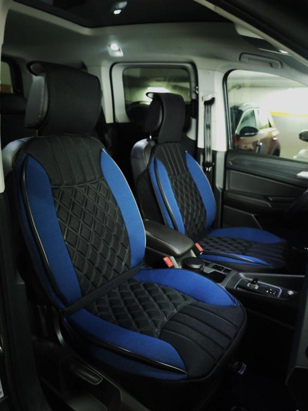 Kia X Ceed Lüx Oto Koltuk Minderi Ön Arka 5'li Set ELEGANCE Serisi SİYAH MAVİ - Image 1