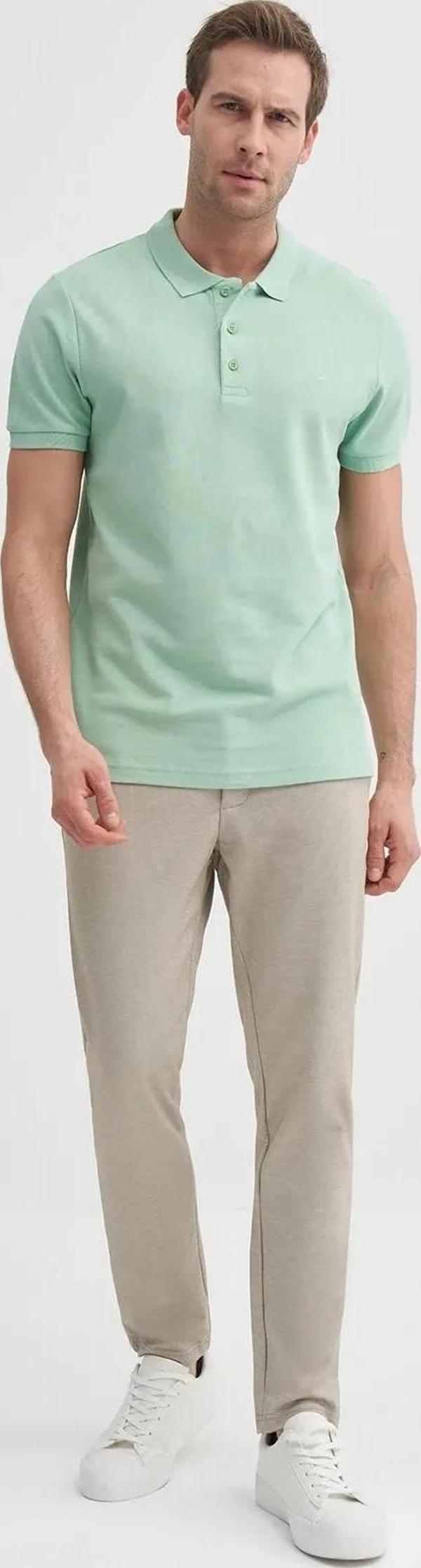 Cazador Polo Yaka Slim Fit Pike Düz Pamuklu Tişört - Image 1