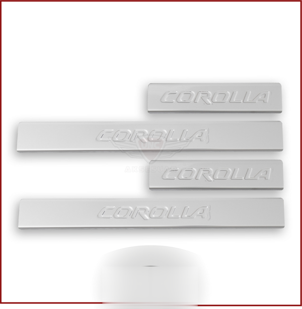Toyota Corolla Uyumlu Kapı Eşiği 2002-2007 Paslanmaz Çelik Parça - Image 1