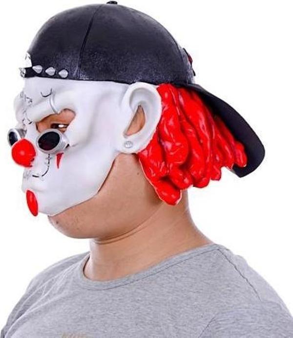samur parti parti aksesuar & kostüm Parti Aksesuar Lateks Şapkalı Gözlüklü Beyaz Maske - Image 1