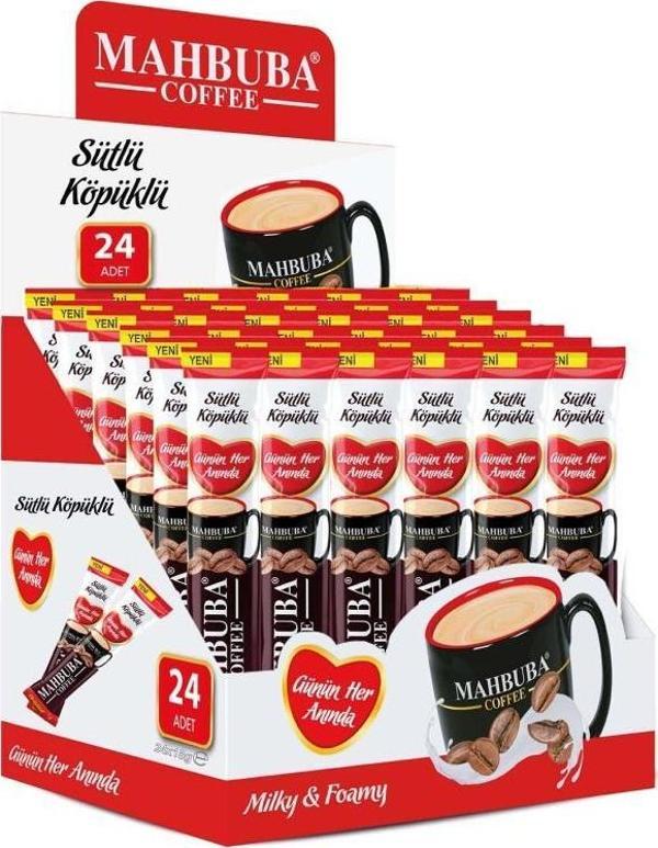 Mahbuba 3ü 1 Arada Sütlü Köpüklü Kahve 24 Adet  - Image 1