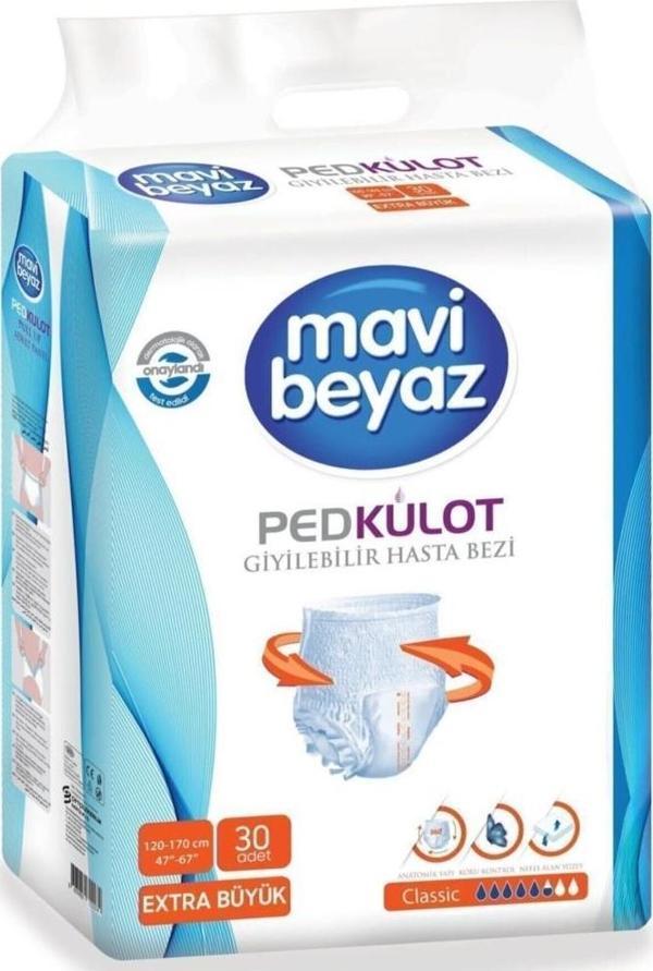 Mavi Beyaz Ped Külot Hasta Bezi XL 30 Adet  - Image 1