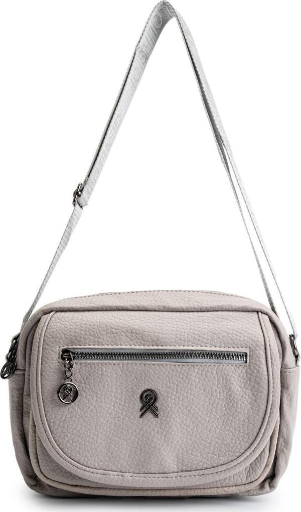 Mine Bag Suni Deri Kadın Çapraz Çanta Marie Gri - Image 1