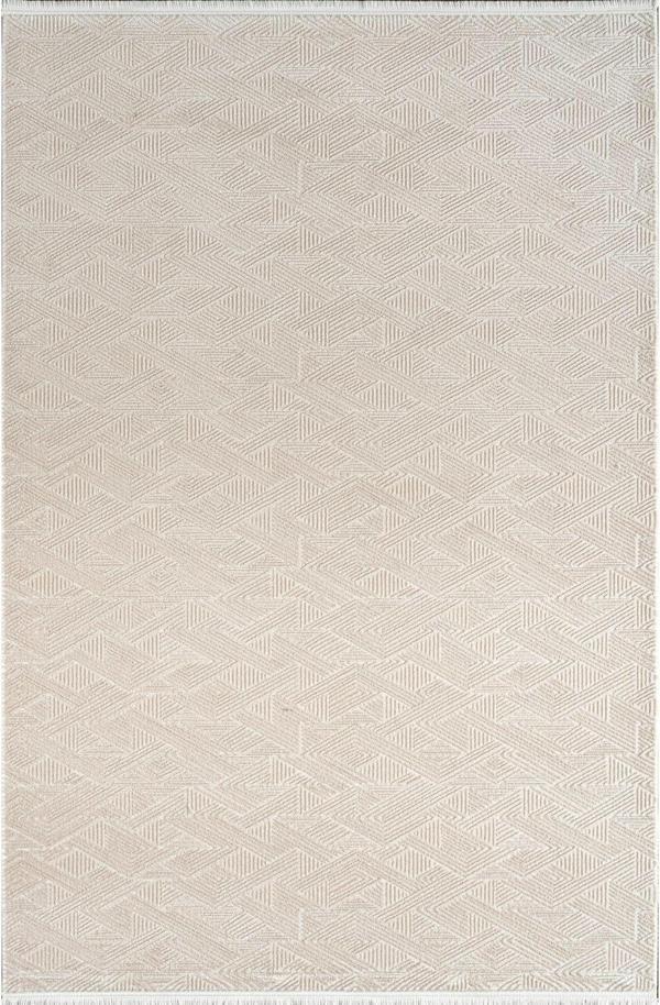Royal Halı Arles FJ03A Krem Bej Akrilik Yumuşak Dokulu Modern Çizgili Halı - Image 1