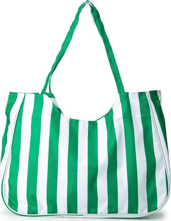 Mine Bag Plaj Çantası Kanvas Kadın Kol Çanta Nerice Yeşil - Image 1