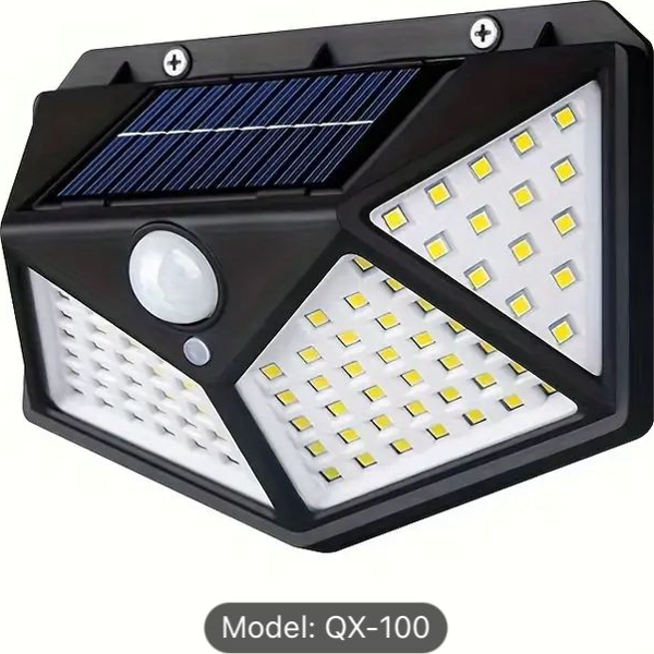 100 LED Su Geçirmez Güneş Enerjili Duvar Lambası - Image 1