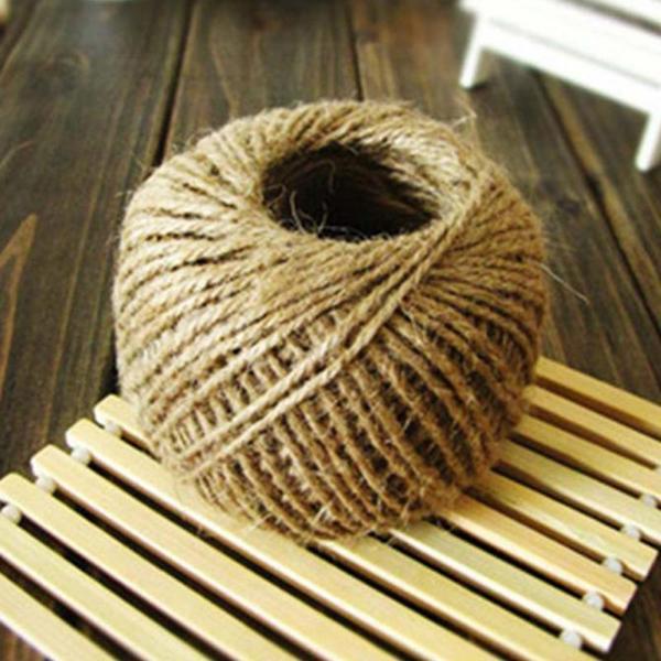 Naturel Doğal Jüt İp Hasır İp Süsleme İpi 100 gr-100 metre (2mm Kalınlık) (5 Adet) - Image 1