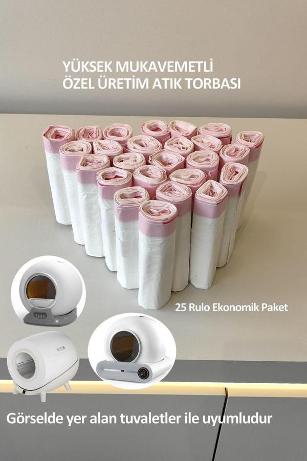 Internal Otomatik,Kedi,Tuvaleti,Atık,Torbası,,Yüksek,Gramajlı,Ve,Dayanıklı,,Özel,Üretim,,Model,2,,25,Rulo - Image 1